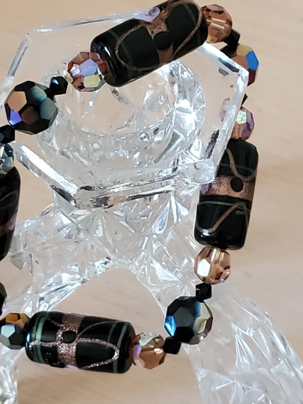 Handcrafted Venetian Glass Beaded Bracelet Large Wrist NEW